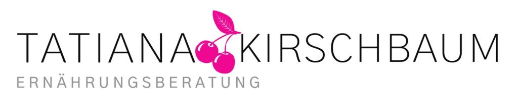 Logo Tatiana Kirschbaum Ernährungsberatung mit pinker Kirsche